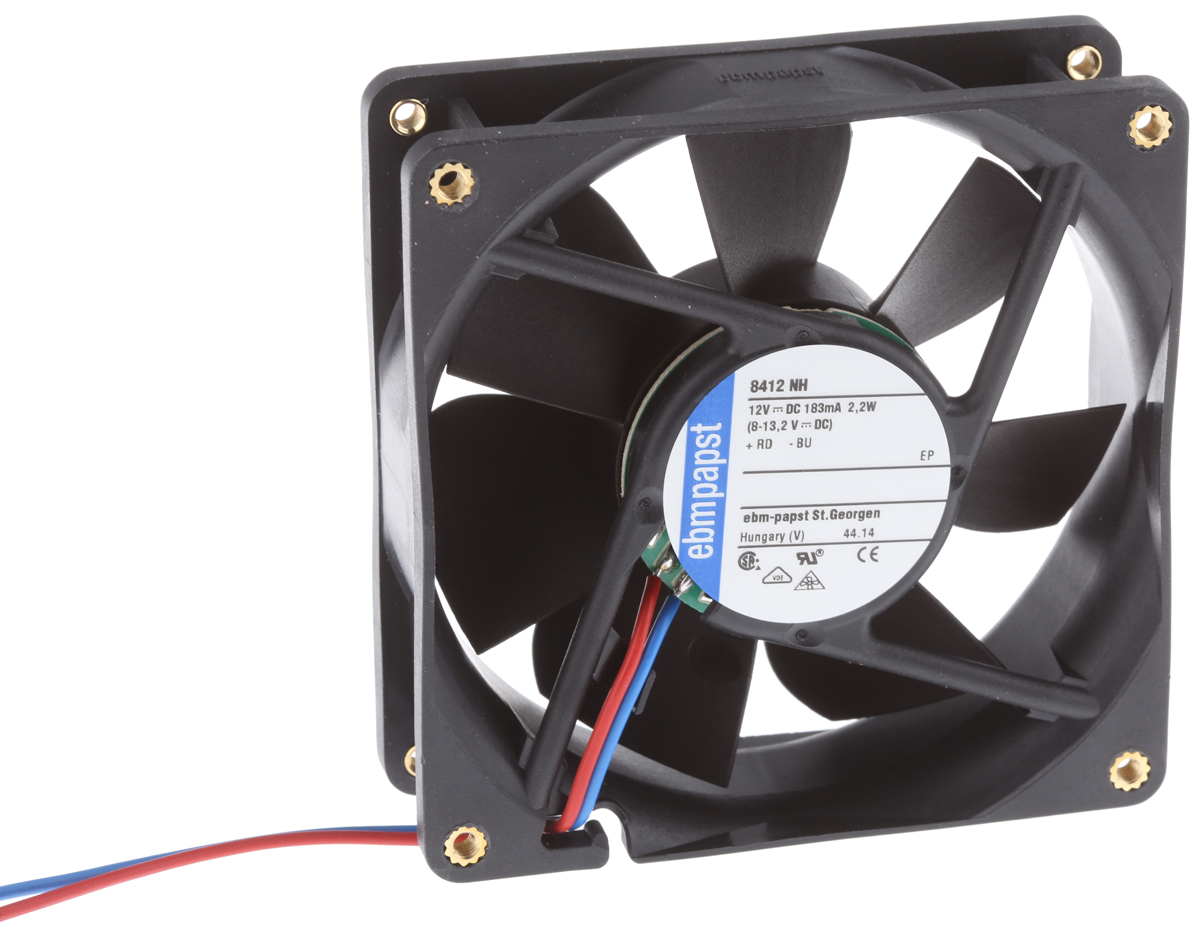 ebm-papst 8400 N Series Axial Fan, 12 V dc, DC Operation, 79m³/h, 2.2W, 80 x 80 x 25mm