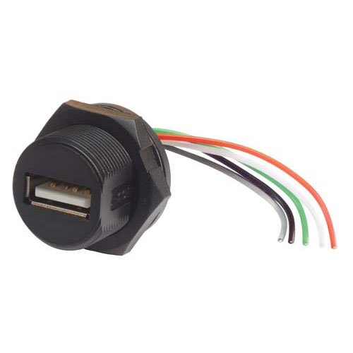 L-Com Straight, Panel Mount, Plug- Single Port Type Type A IP67 USB Connector