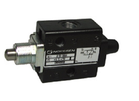 RS PRO Plunger 3/2 Pneumatic Control Valve super X Mechanical 3/2 valve Series, G 1/8, 1/8in, III B