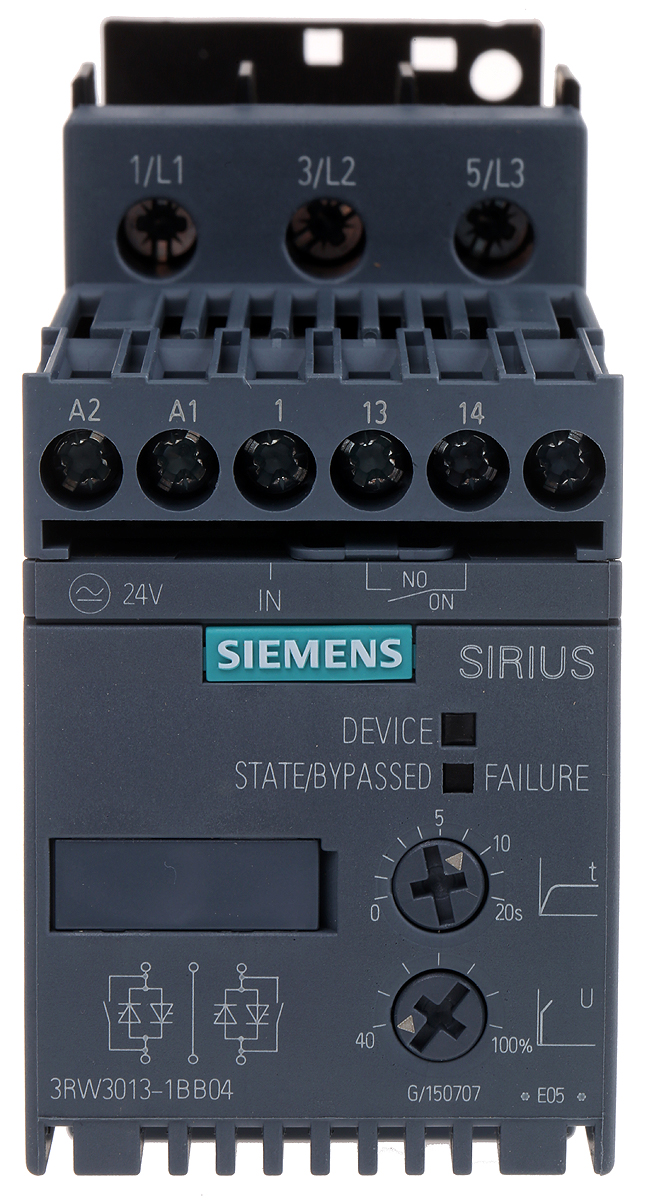 Siemens SIRIUS 3RW Soft Starter, , 1.5 kW, 400 V ac, 3 Phase, IP20