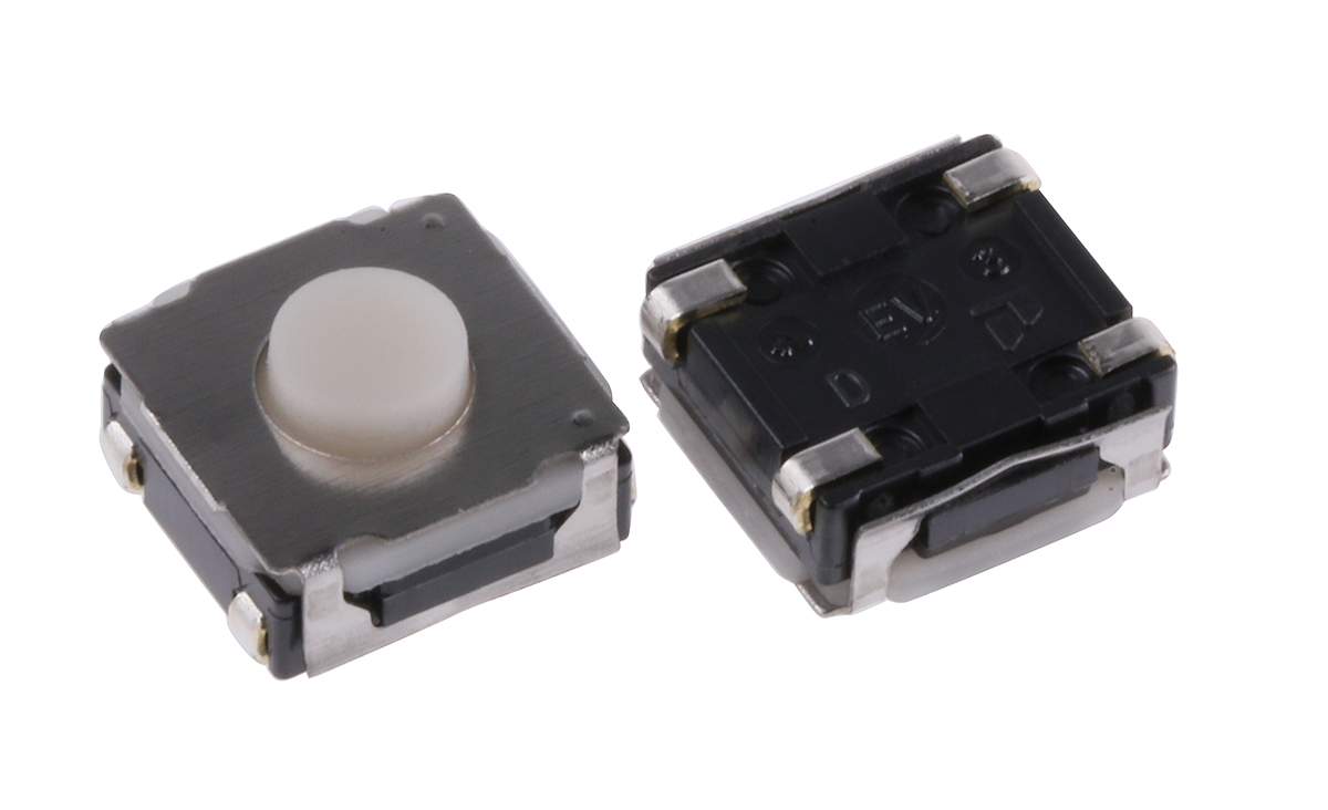 Alps Alpine White Stem Tactile Switch, SPST 50 mA @ 12 V dc 3.4mm Surface Mount