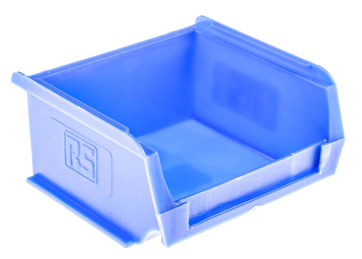RS PRO PP Storage Bin, 90mm x 100mm x 50mm, Blue