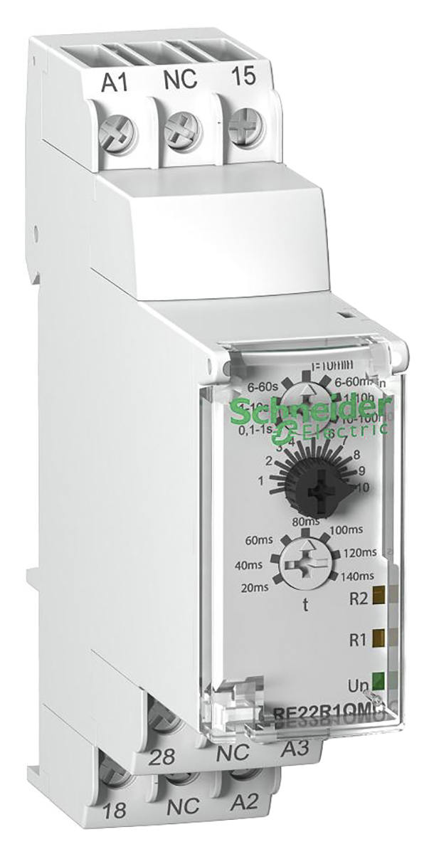 Schneider Electric Harmony Time Series DIN Rail Mount Timer Relay, 230 → 240V ac, 2-Contact, 0.1 s →