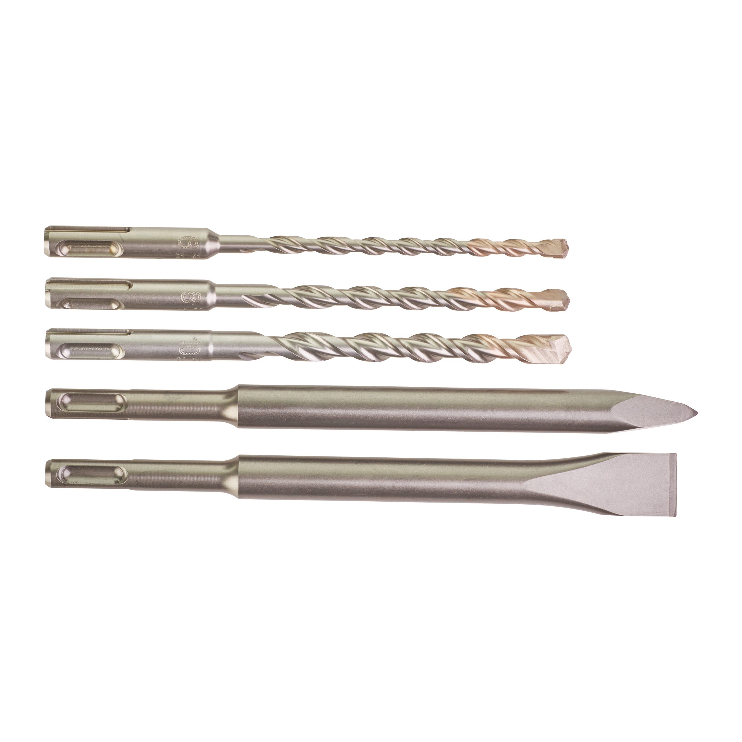 5-Piece SDS Plus Drill Bit Set for Concrete, 10mm Max, 5mm Min
