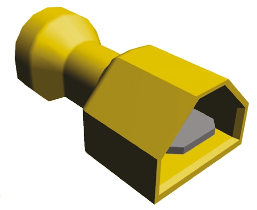 TE Connectivity Ultra-Fast .250 Yellow Insulated Male Spade Connector, Tab, 6.3 x 0.8mm Tab Size, 3mm² to 6mm²