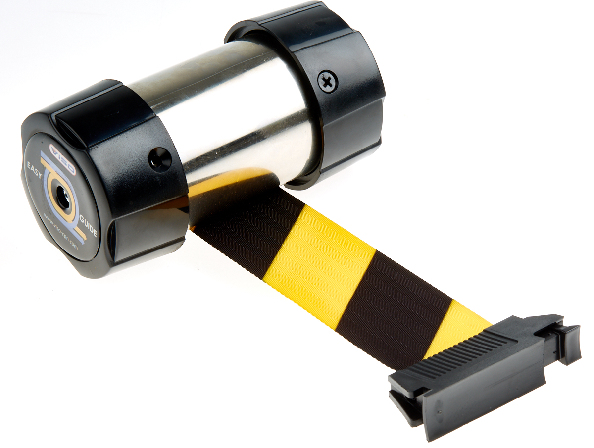 RS PRO Black & Yellow Strap Reel, 2m, Yellow/Black Tape