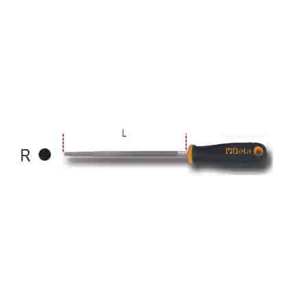 BETA 300mm, Second Cut, Round Engineers File With Soft-Grip Handle