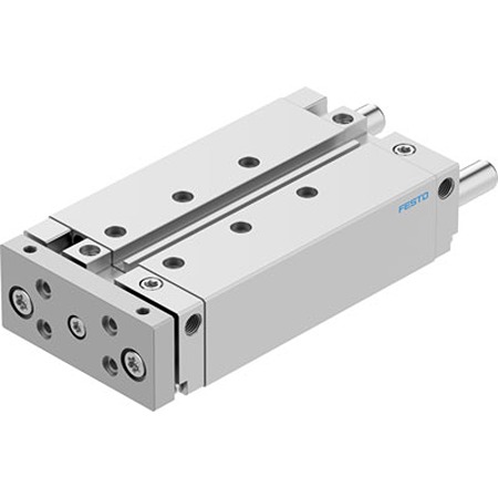 Festo Pneumatic Guided Cylinder - DFM-25-100-B-PPV-A-GF, 25mm Bore, 100mm Stroke, DFM Series, Double Acting