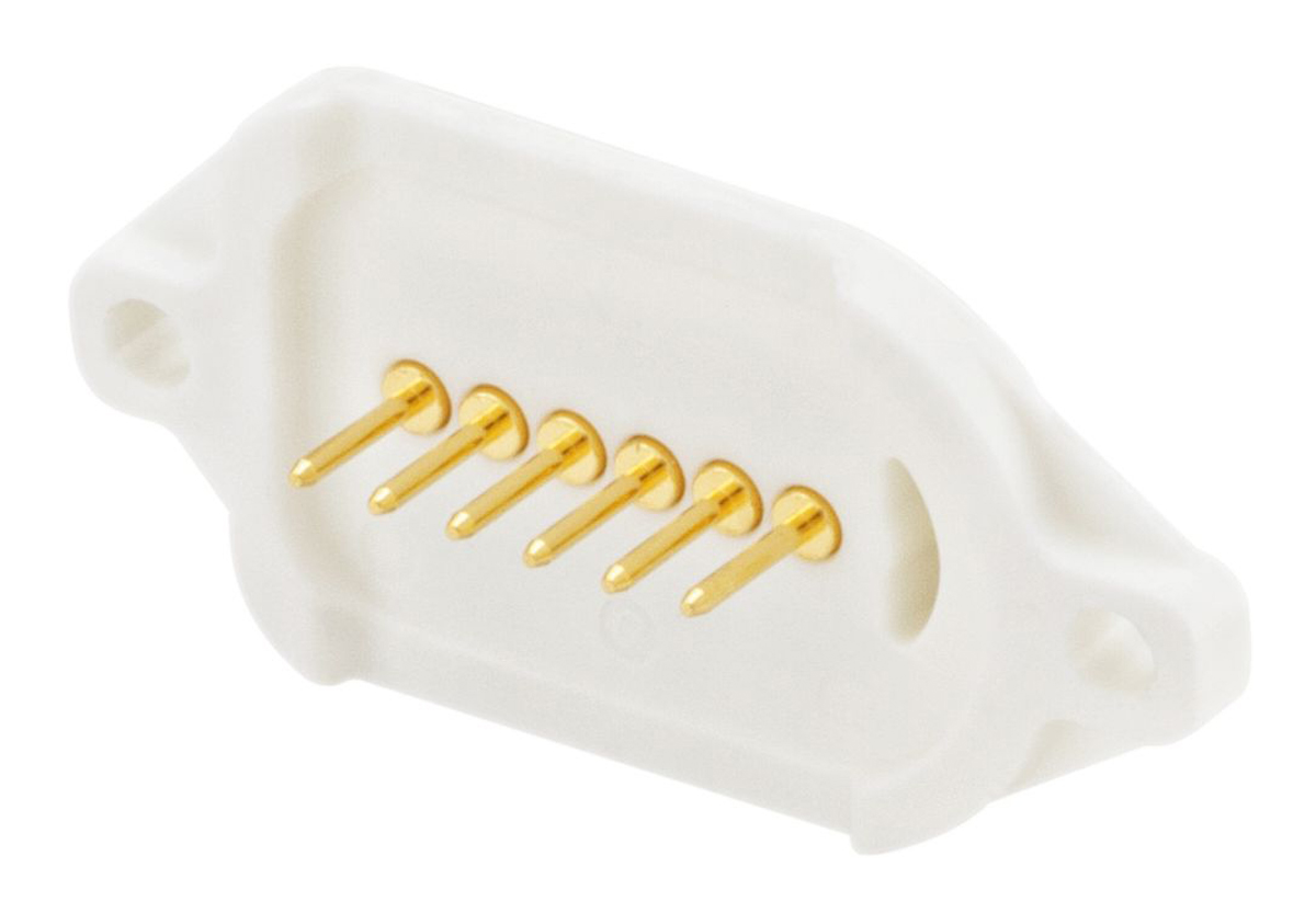 Rosenberger, MultiMag 6, Straight Panel Mount6 way Magnetic Connector, Brass Contact Female, PCB Termination