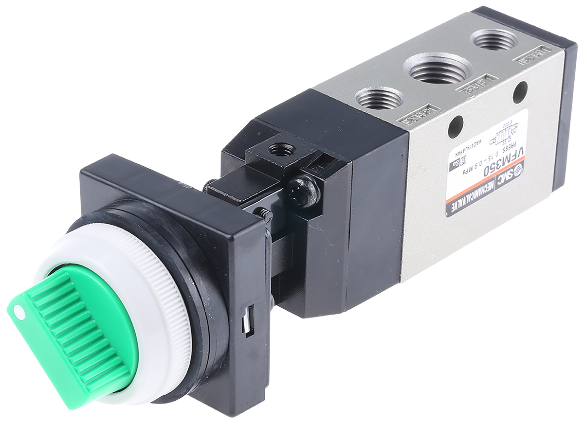 SMC Twist Selector 5/2 Pneumatic Manual Control Valve VFM300 Series, Rc 1/4, 1/4in, III B