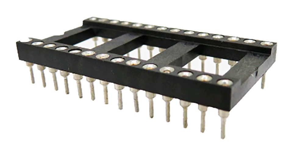 RS PRO 2.54mm Pitch 28 Way, Through Hole Turned Pin IC Dip Socket, 3A
