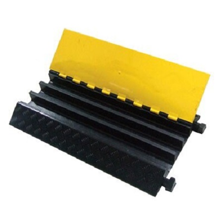 RS PRO 900mm Black/Yellow Cable Cover in Natural Rubber, 65mm Inside dia.