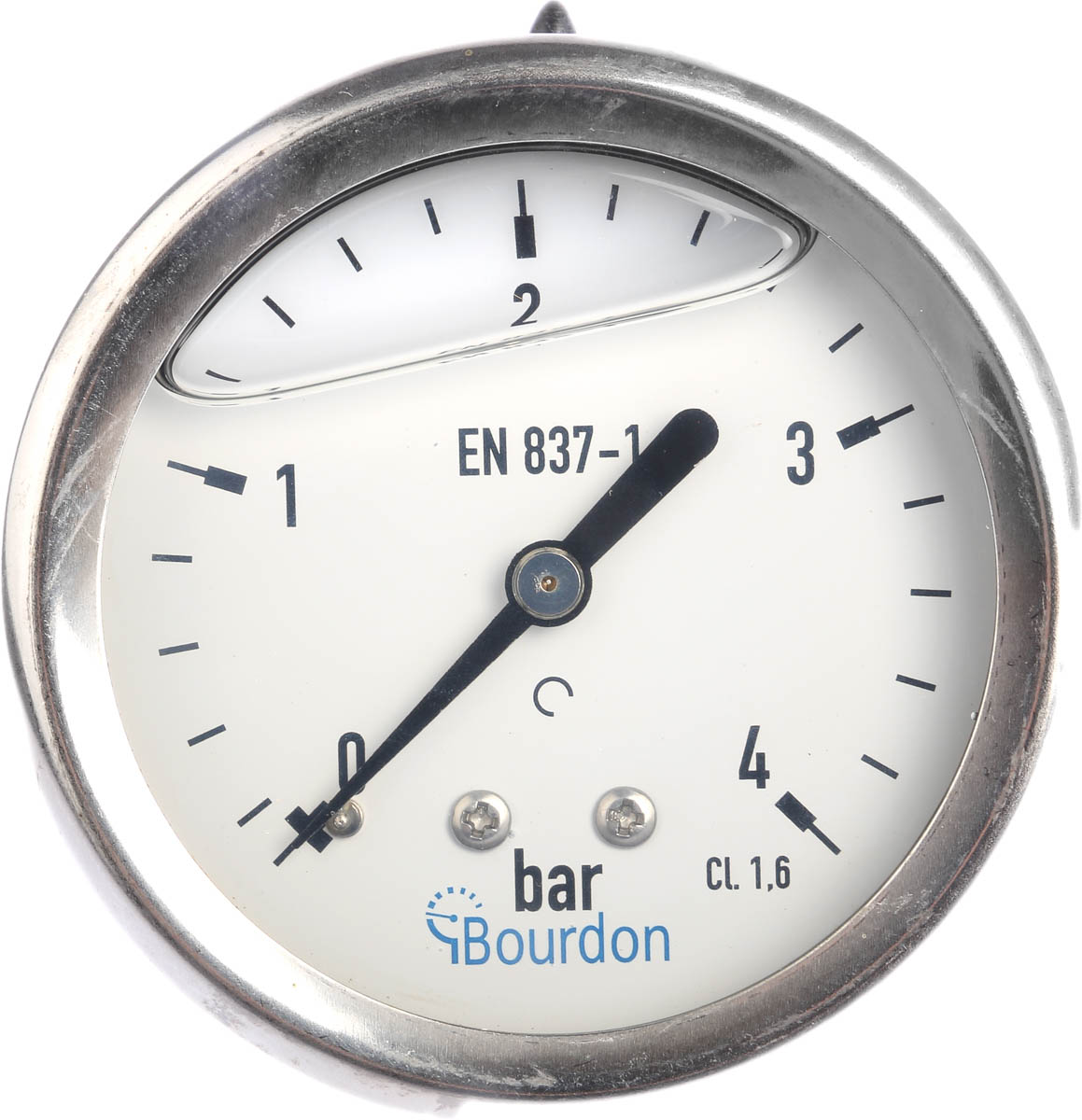 Bourdon Analogue Pressure Gauge 4bar Back Entry 63mm Outside Diameter