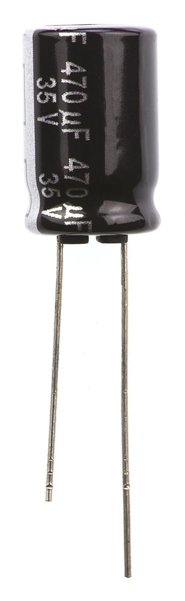 Panasonic 470μF Aluminium Electrolytic Capacitor 35V dc, Radial, Through Hole - ECA1VHG471