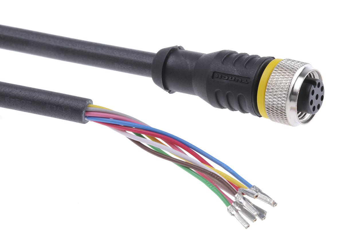 Turck Female 8 way M12 to Free End Sensor Actuator Cable, 2 m