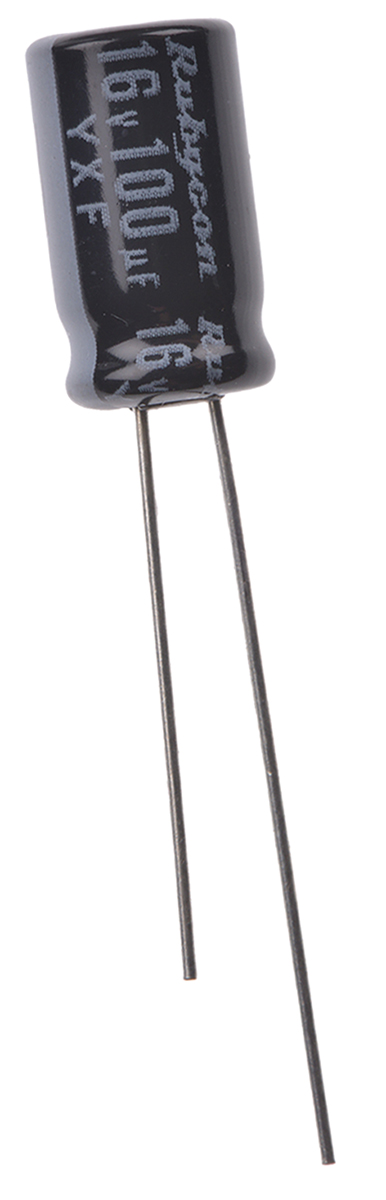 Rubycon 100μF Aluminium Electrolytic Capacitor 16V dc, Radial, Through Hole - 16YXF100M6.3X11