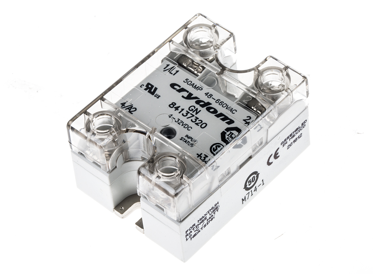 Sensata Crydom GN Series Solid State Relay, 50 A rms Load, Panel Mount, 660 V ac Load, 32 V dc Control