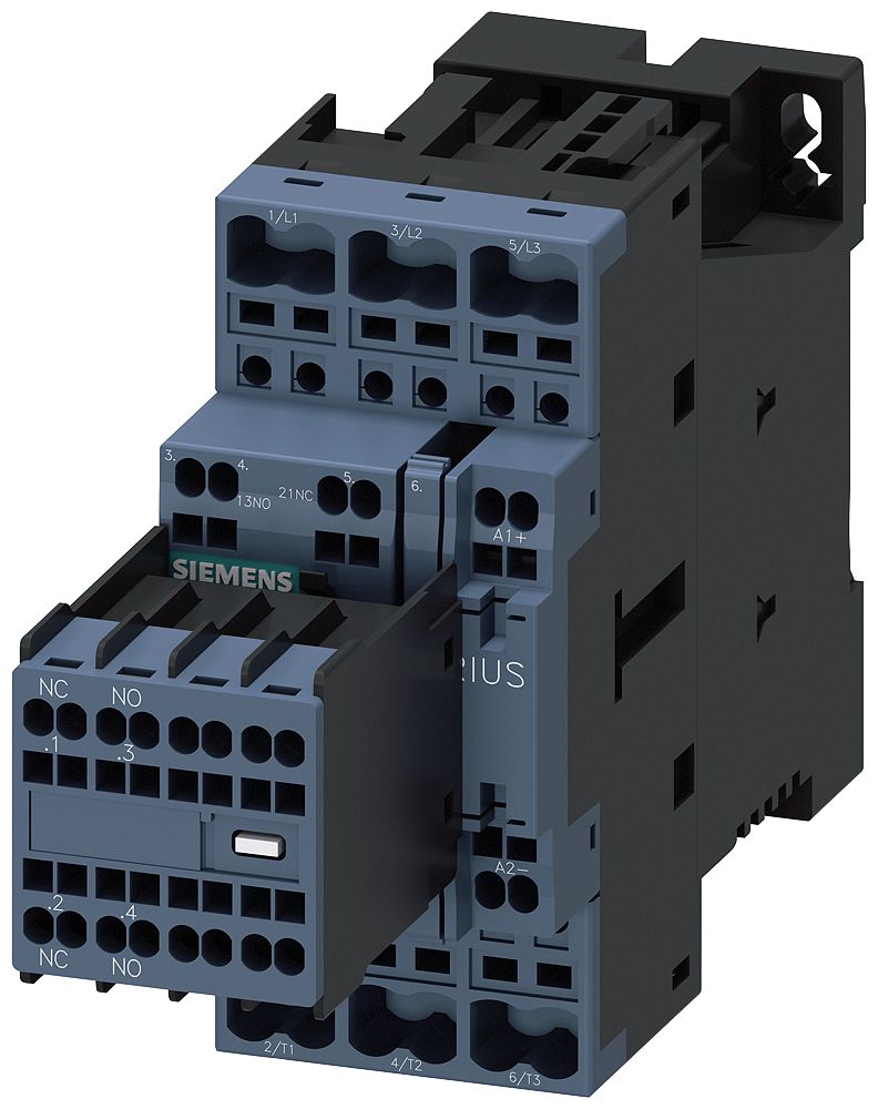 Siemens SIRIUS 3RT Size S0, 3RT2 Contactor, 24 V dc Coil, 3-Pole, 17 A, 7.5 kW, 2NO + 2NC
