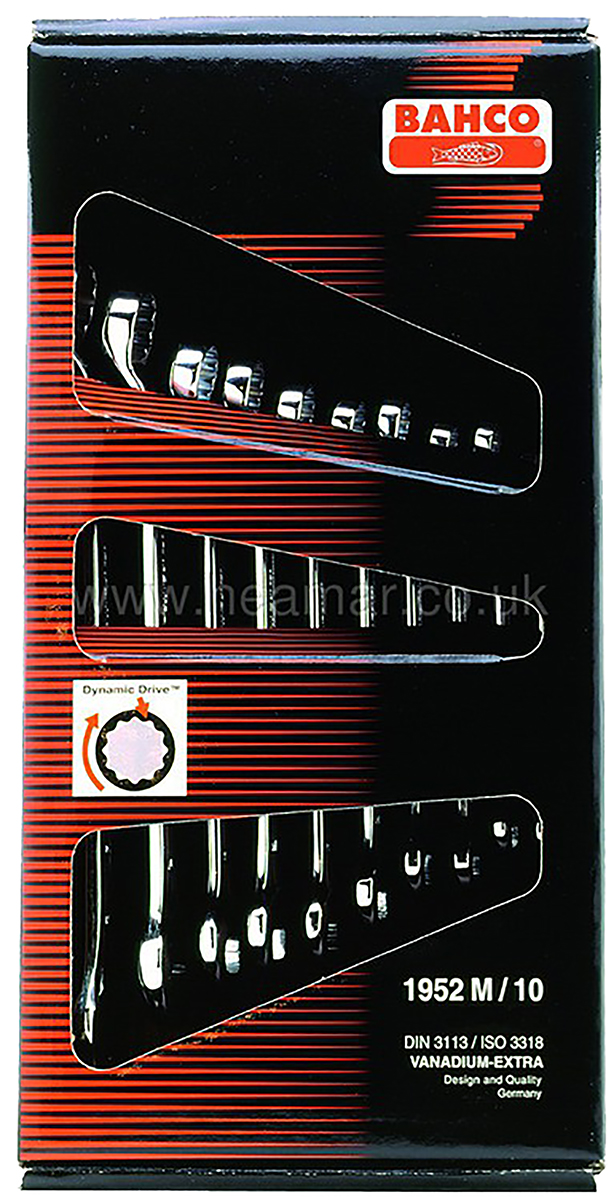 Bahco 1952M Series 10-Piece Spanner Set, 8 → 19 mm, Vanadium Steel