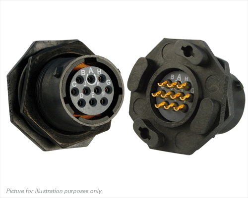 Souriau Sunbank by Eaton Circular Connector, 10 Contacts, Panel, Standard Connector, Plug, Female, IP68, IP69K, UTS