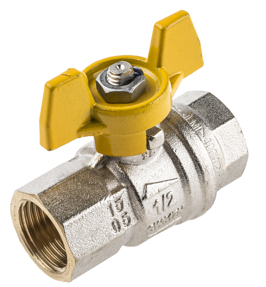 RS PRO Brass 2 Way, Ball Valve, Threaded, BSPP 1/2in, 40 → 30bar Operating Pressure