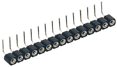 4 Way Preci-Dip Right Angle Through Hole 2.54mm SIL Socket, Solder, 3A 100 V ac, 150 V dc