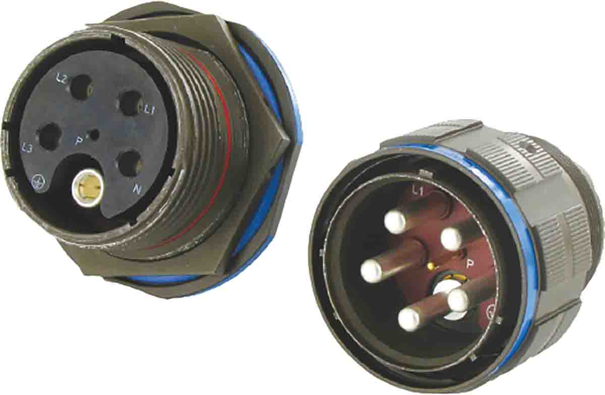 Amphenol Socapex, TV Cable Mount Connector Plug, Pin Contacts,Shell Size 17-E6, Threaded, MIL-DTL-38999