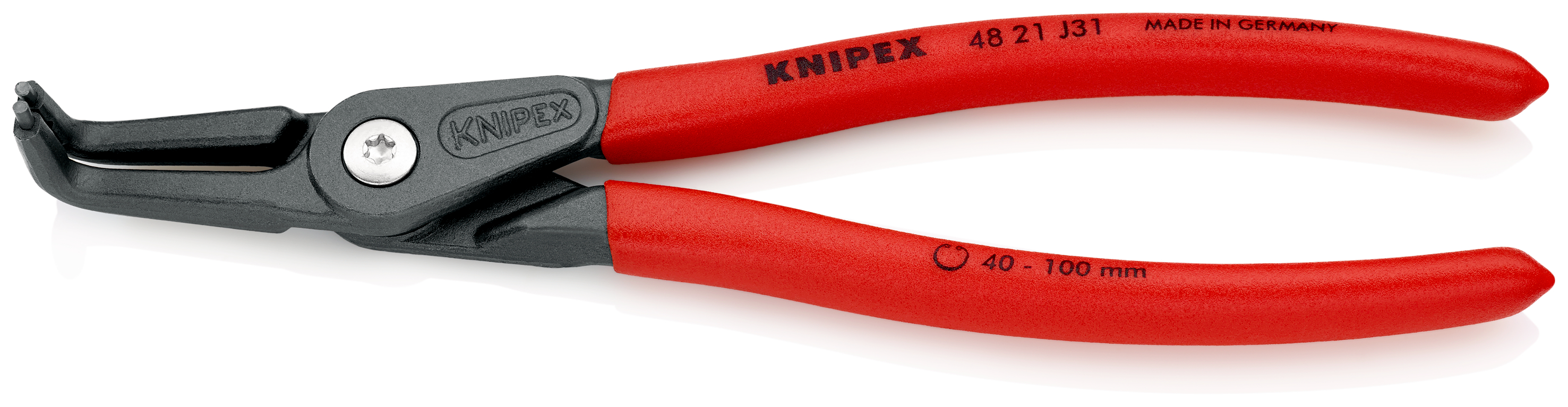 Knipex Circlip Pliers, 210 mm Overall, Angled Tip