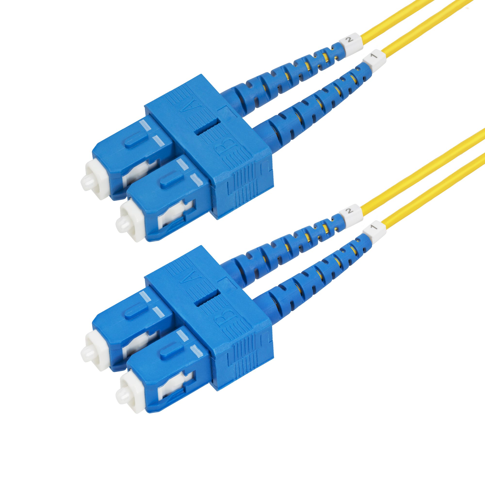 StarTech.com SC to SC Duplex Single Mode OS2 Fibre Optic Cable, Yellow, 1m