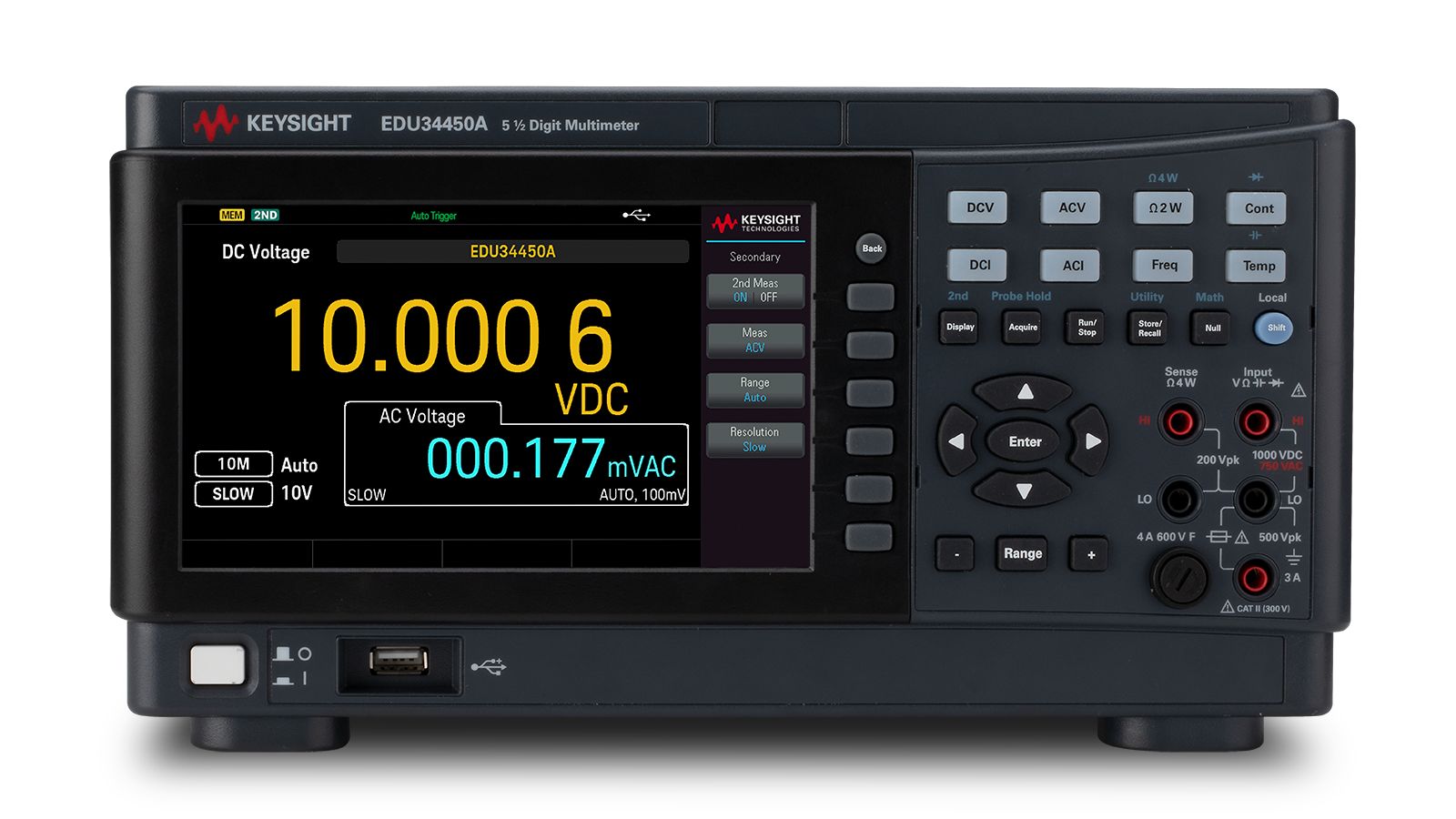 Keysight Technologies EDU34450A Bench Digital Multimeter, 3A ac Max, 3A dc Max, 750V ac Max - RS Calibrated