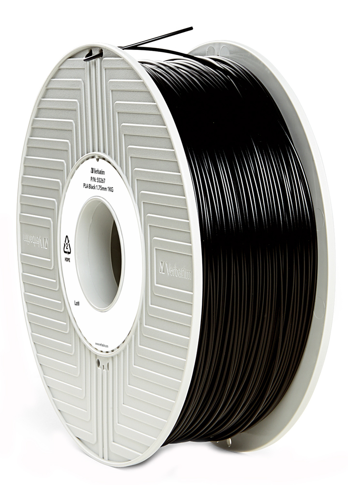 Verbatim 1.75mm Black PLA 3D Printer Filament, 1kg