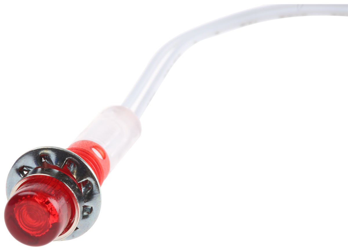 CAMDENBOSS Red Panel Mount Indicator, 6V, 6.4mm Mounting Hole Size, Lead Wires Termination