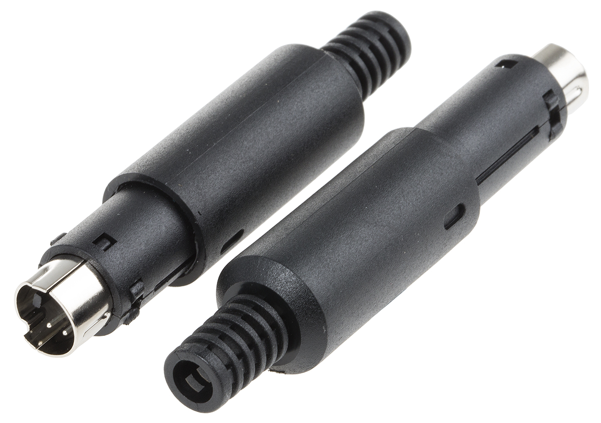 RS PRO 4 Pole Miniature Din Plug, 1A, 100 V ac, Male, Cable Mount