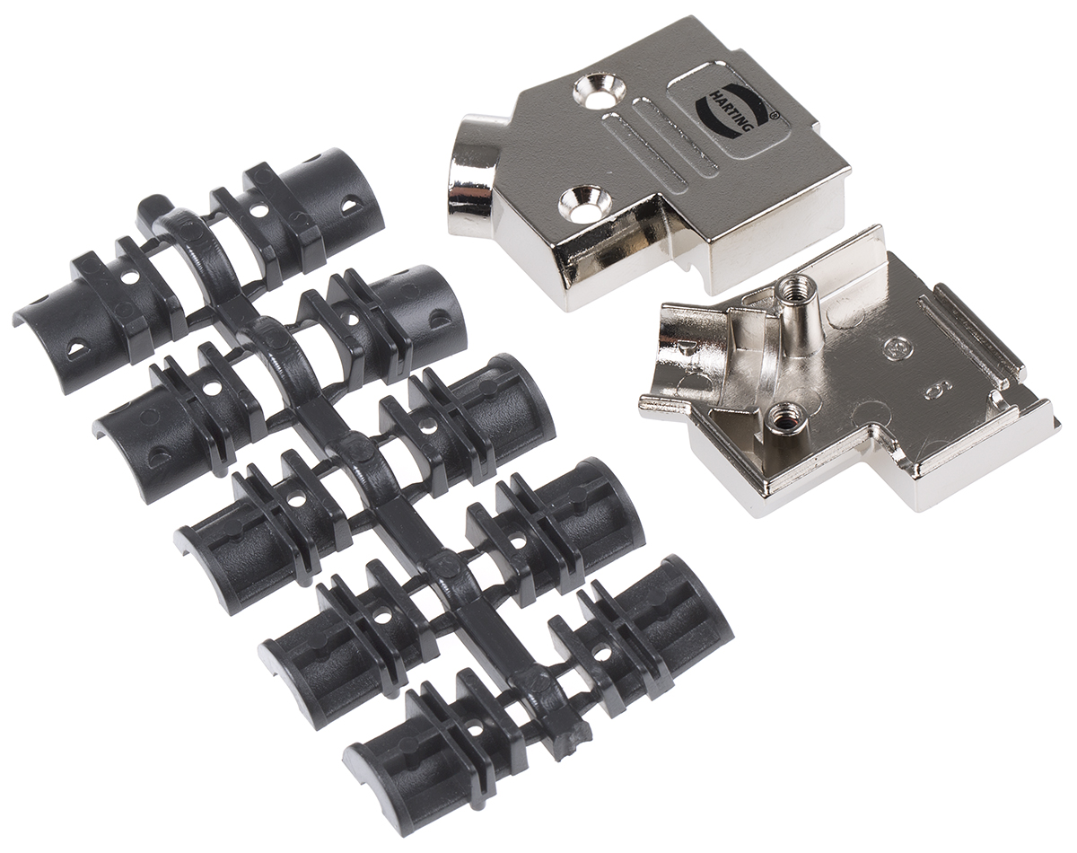 HARTING D-sub Series Metal Right Angle D Sub Backshell, 9 Way