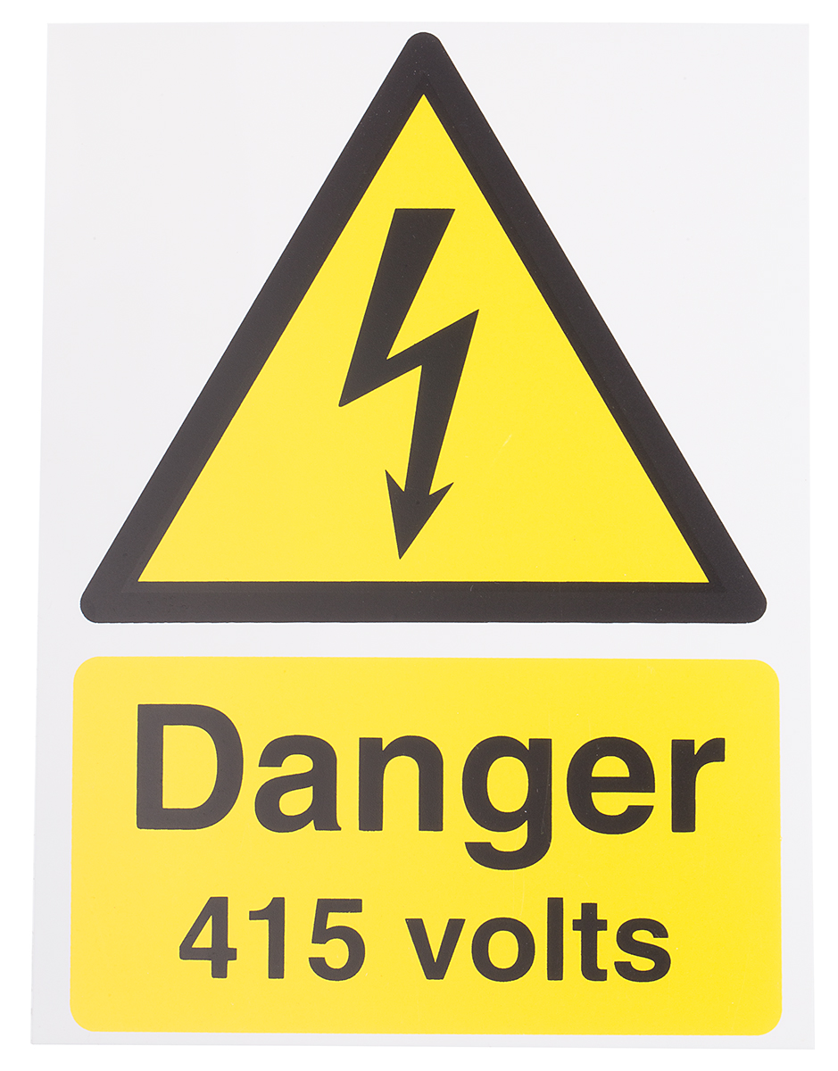 RS PRO Electrical Hazard Warning Sign (English)