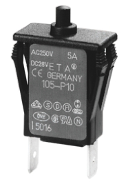 ETA Thermal Circuit Breaker - 105  Single Pole 240V Voltage Rating Snap In, 6A Current Rating