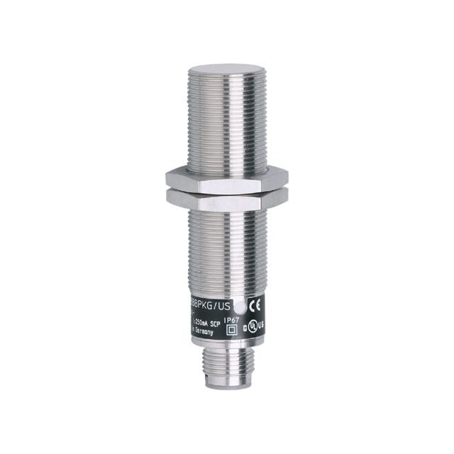ifm electronic Inductive Threaded Barrel Proximity Sensor, M18, 8 mm Detection, PNP NO, 10 → 30 V dc