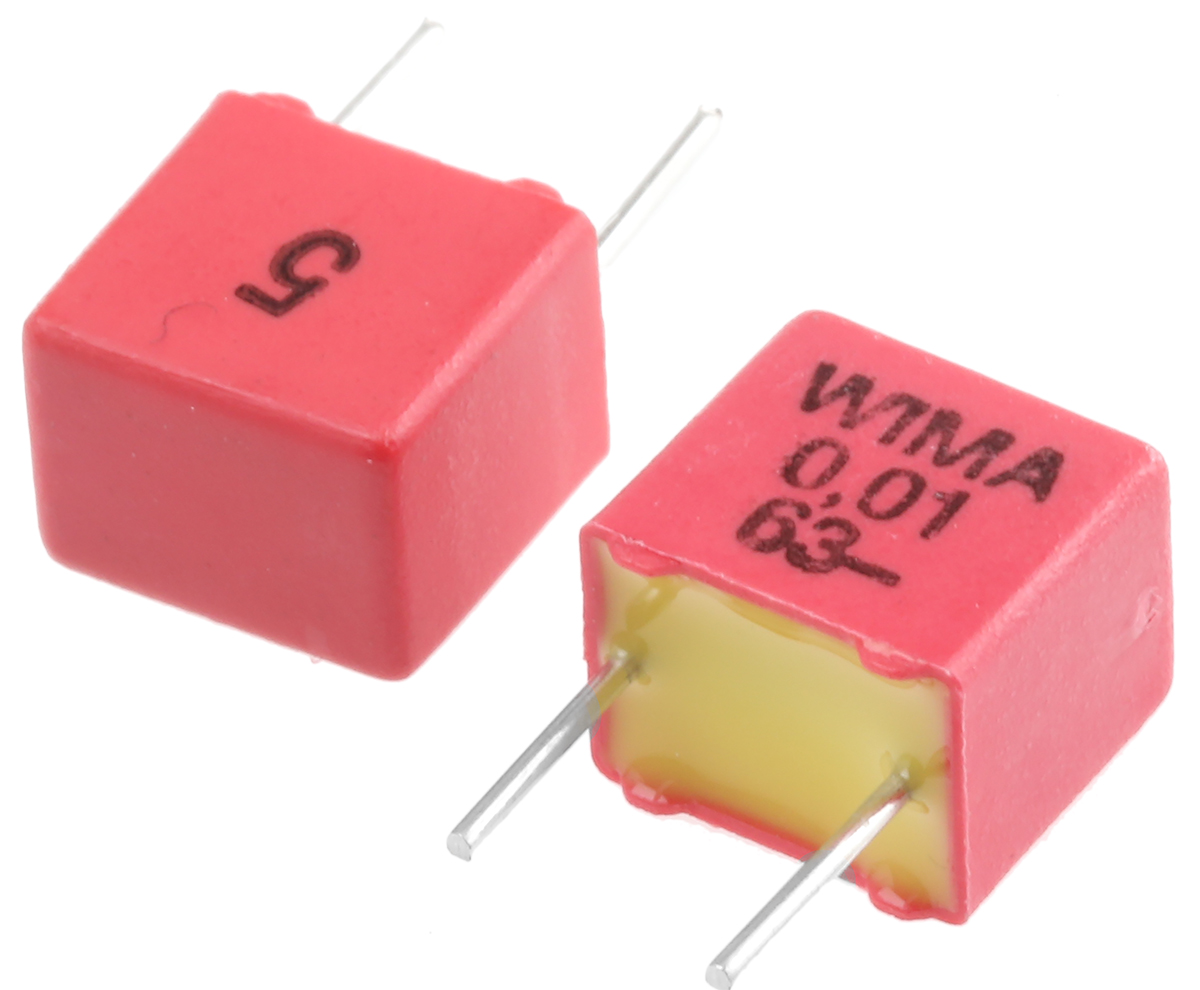 WIMA FKP2 Polypropylene Film Capacitor, 40 V ac, 63 V dc, ±5%, 10nF, Through Hole