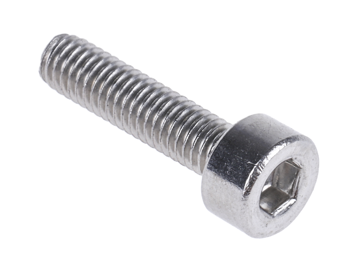 RS PRO Plain Stainless Steel Hex Socket Cap Screw, DIN 912, M3 x 12mm