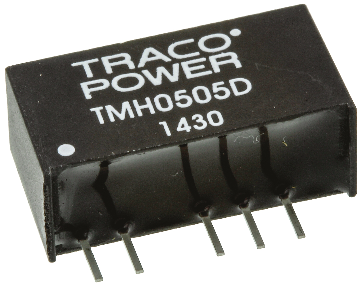 TRACOPOWER TMH DC-DC Converter, ±5V dc/ ±200mA Output, 4.5 → 5.5 V dc Input, 2W, Through Hole, +85°C Max Temp