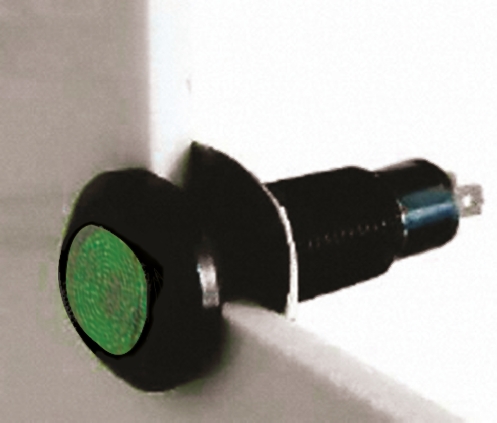 Marl Green Panel Mount Indicator, 110V ac, 8.1mm Mounting Hole Size, Solder Tab Termination, IP67
