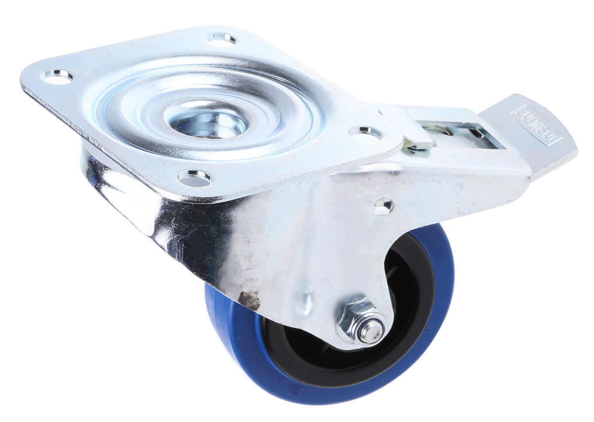 Tente Braked Swivel Castor Wheel, 70kg Capacity, 80mm Wheel