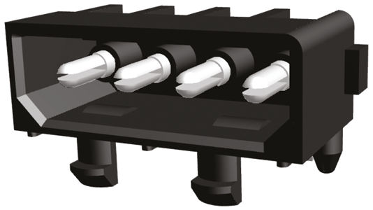 TE Connectivity Commercial MATE-N-LOK Series Right Angle Through Hole PCB Header, 4 Contact(s), 5.08 mm Pitch, 1 Row,