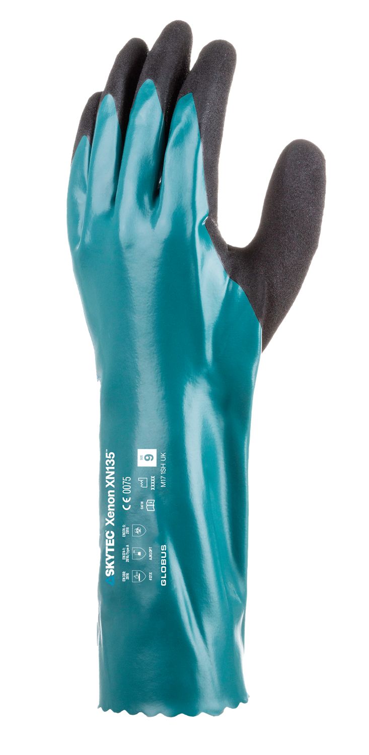 Skytec XeNon-XN135 Black, Green Nylon Nylon Glove, Nitrile Coating