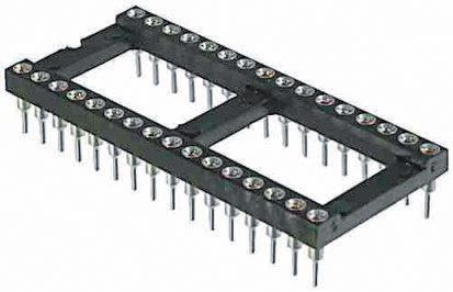 Winslow 2.54mm Pitch Vertical 24 Way, Through Hole Turned Pin Open Frame IC Dip Socket, 3A