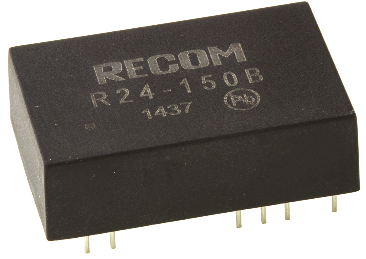 Recom Rxx-B DC-DC Converter, 95 → 210V dc/ 50mA Output, 21 → 27 V dc Input, 5W, Through Hole, +70°C Max