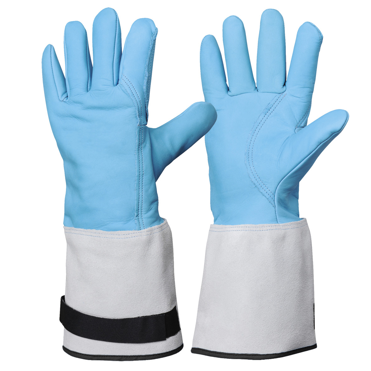 Rostaing CRYO Blue, Grey, Black Cotton, Leather Leather Overglove, Size 9, Leather Coating