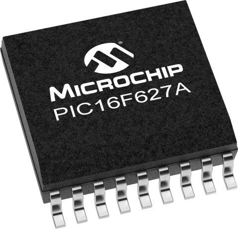 Microchip PIC16LF627AT-I/SO, 8 bit PIC, PIC16F627A Microcontroller, 20 MHz FLASH, 18-Pin SOIC