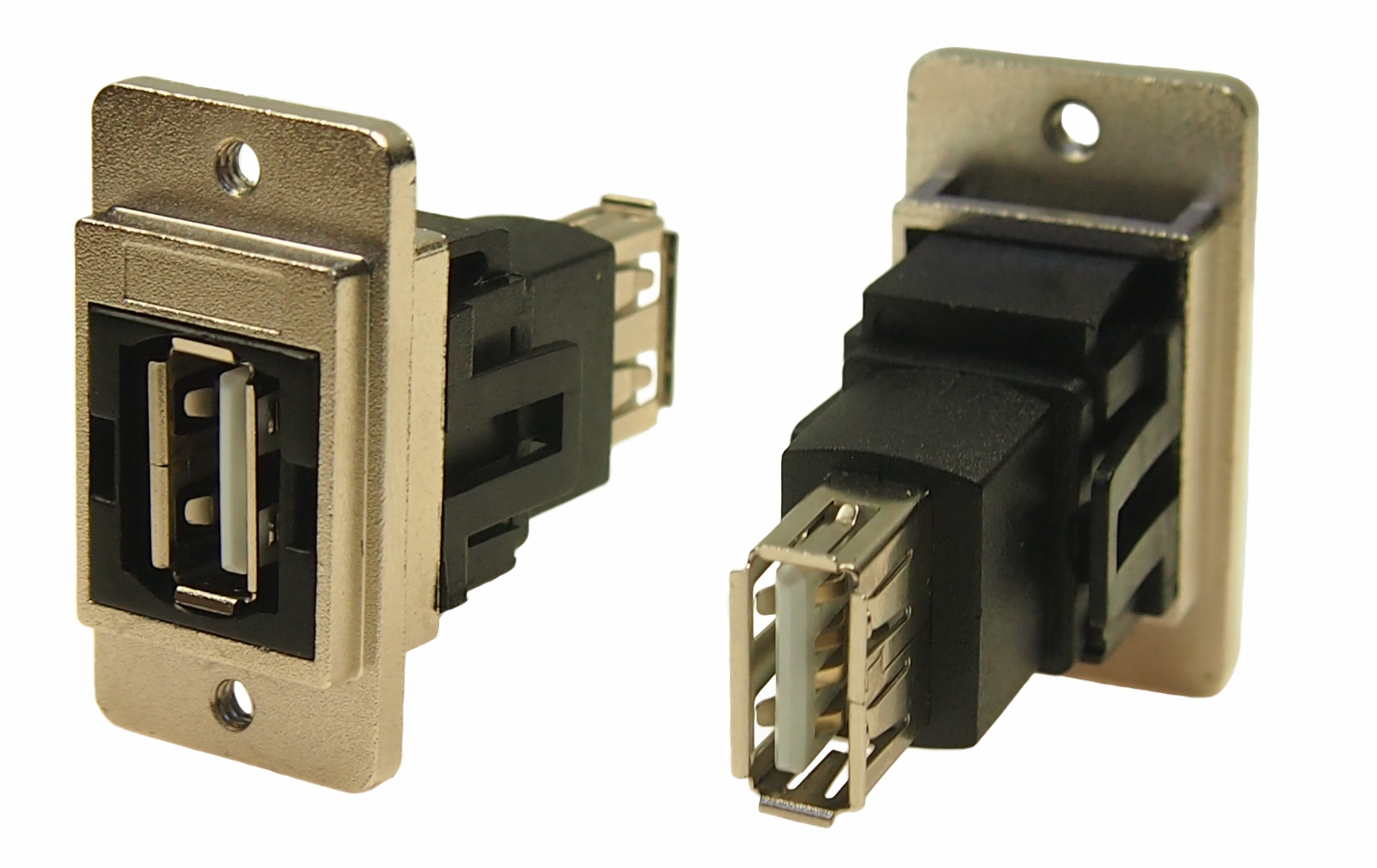 RS PRO Straight, Panel Mount, Socket- Single Port Type A-A 2.0 Feedthrough USB Connector