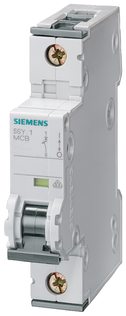 Siemens Sentron 5SY5 MCB, 1P, 25A Curve C, 220V AC, 250V DC, 10 kA Breaking Capacity